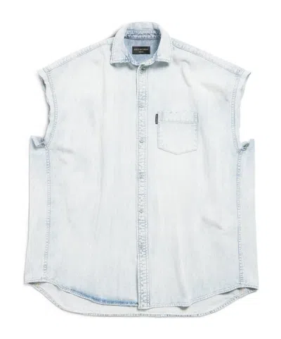 Balenciaga Ripped Sleeveless Shirt In White