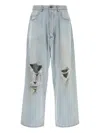 Balenciaga Relaxed Fit Wide Leg Trousers In Blue