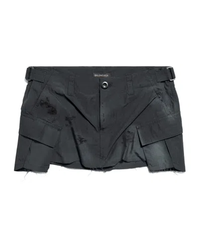 Balenciaga Ripstop Mini Cargo Skirt In Black