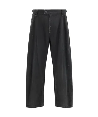 Balenciaga Wide-leg Logo-embroidered Ripstop Cargo Trousers In Black