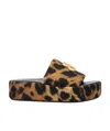 Balenciaga Rise Bb Leopard Flatform Sandals In Black