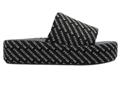 Pre-owned Balenciaga Rise Platform Slide (women's) Sneakers In Black/white