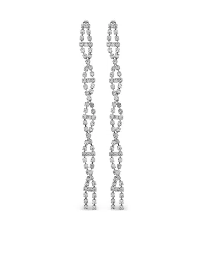 Balenciaga Riviera Crystal-embellished Wave Earrings In Red