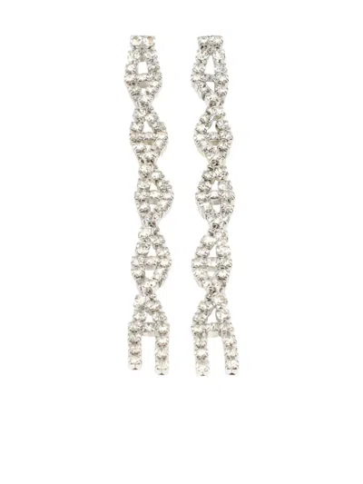 Balenciaga Riviera Embellished Drop Earrings In Metallic