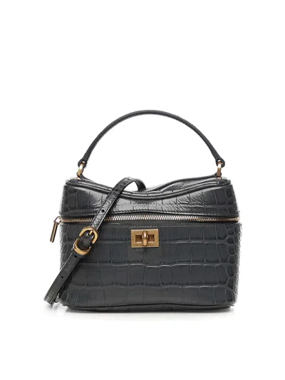 Balenciaga Rodeo Calfskin Shoulder Bag In Gray