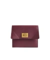 Balenciaga Calfskin Rodeo Card Holder In Dark Burgundy