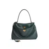 Balenciaga Rodeo Medium Leather Top-handle Bag In Green