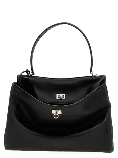 Balenciaga Rodeo Medium Handbag In Smooth Leather In Black