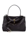 Balenciaga Rodeo Handbag In Crocodile-embossed Leather In Brown