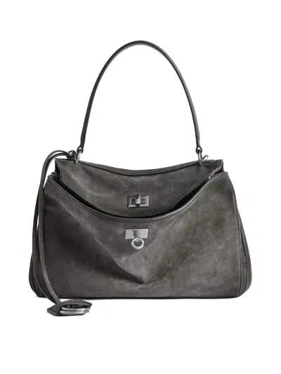 Balenciaga Rodeo Handbag Small In Grey