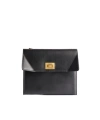Balenciaga Rodeo Flap Leather Card Holder In Black