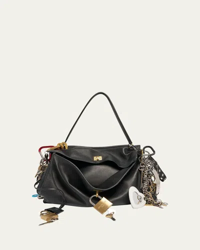 Balenciaga Rodeo Large Leather Top-handle Bag In Black