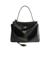 Balenciaga Dark Green Leather Mini Rodeo Handbag In Black