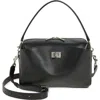 Balenciaga Rectangular Leather Handbag Top Handle In Black