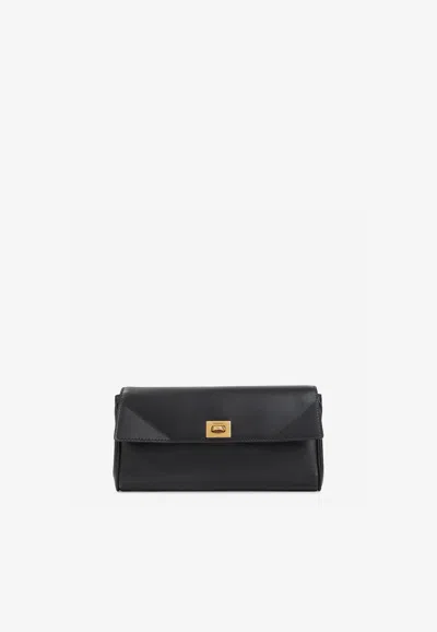 Balenciaga Rodeo Leather Continental Wallet In Black