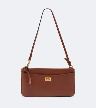 Balenciaga Rodeo Leather Phone Pouch In Brown