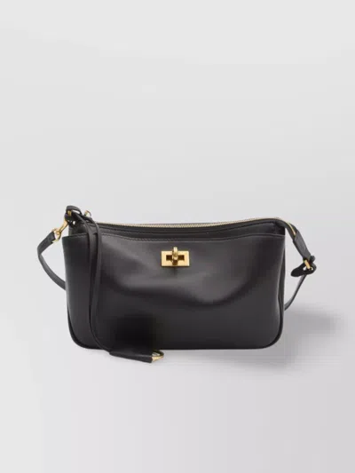 Balenciaga Rodeo Leather Pouch Chain Detail In Black