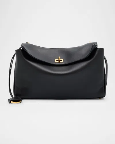 Balenciaga Rodeo Leather Shoulder Bag In Black