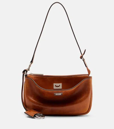 Balenciaga Rodeo Leather Shoulder Bag In Brown