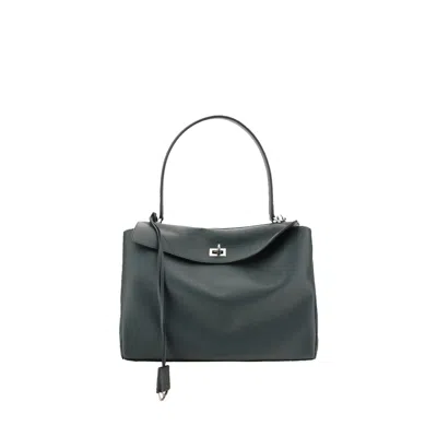 Balenciaga Rodeo Leather Shoulder Bag In Green