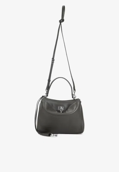Balenciaga Rodeo Leather Shoulder Bag In Green