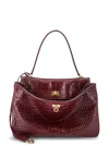 Balenciaga Rodeo Leather Shoulder Bag With Croco Effect