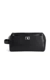 Balenciaga Rodeo Leather Toiletry Pouch In Black