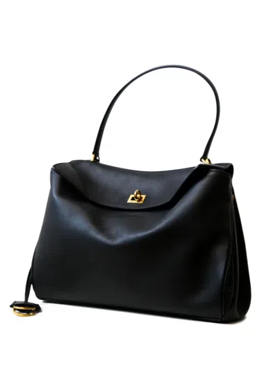 Pre-owned Balenciaga Rodeo Leather Tote Bag In Black