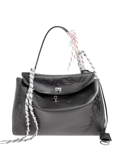 Balenciaga Rodeo Leather Tote Bag In Blue