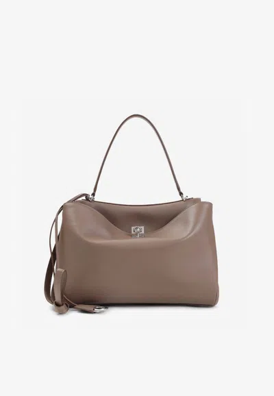Balenciaga Rodeo Leather Tote Bag In Brown