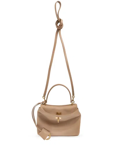 Balenciaga Rodeo Leather Tote Bag In Neutrals