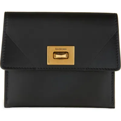 Balenciaga Rodeo Leather Wallet In 1000 Black