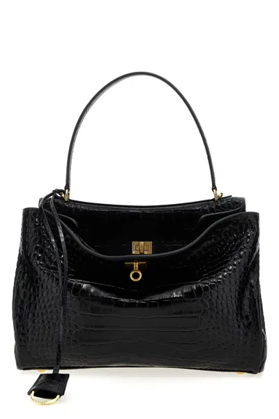 Balenciaga 'rodeo M' Handbag In Black
