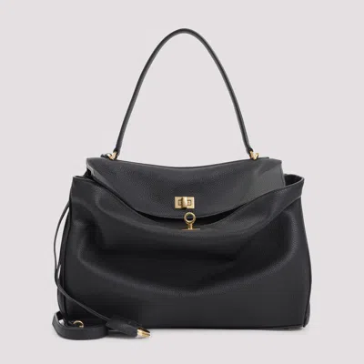 Balenciaga Rodeo Medium Smooth Leather Hand Bags In Black