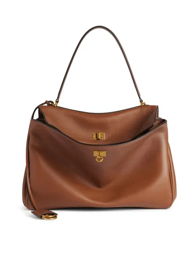 Balenciaga Rodeo Medium Bag In Light Brown In Nude