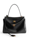 Balenciaga Rodeo Medium Handbag In Smooth Leather In Black