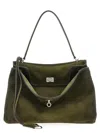 Balenciaga Medium Rodeo Suede Shoulder Bag In Green