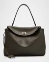 Balenciaga Rodeo Medium Leather Shoulder Bag In Khaki