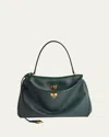 Balenciaga Rodeo Medium Leather Top-handle Bag In 3614 Pine Green