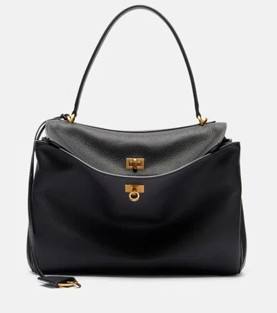 Balenciaga Tote Rodeo Medium Aus Leder In Black