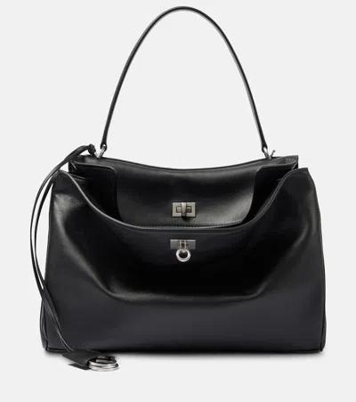 Balenciaga Medium Calfskin Rodeo Shoulder Bag In Black