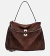 Balenciaga Rodeo Medium Suede Tote Bag In Brown