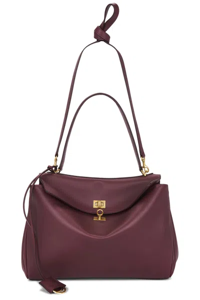 Balenciaga Rodeo Medium Top Handle Bag In Dark Burgundy