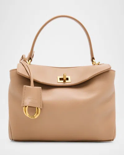 Balenciaga Rodeo Mini Calfskin Shoulder Bag In Neutral