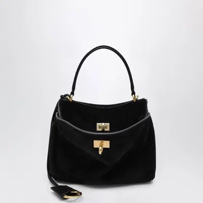 Balenciaga Rodeo Mini Handbag In Calf Suede, Black