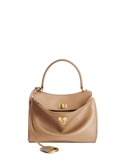 Balenciaga Borsa Rodeo Mini In Pelle Di Vitello Liscia In Nude