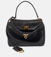 Balenciaga Mini Rodeo Leather Top Handle Bag In Black
