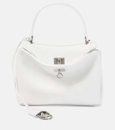Balenciaga Rodeo Mini Leather Tote Bag In White