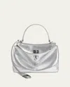 Balenciaga Rodeo Mini Python-embossed Leather Crossbody Bag In Silver