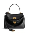 Balenciaga Dark Green Leather Mini Rodeo Handbag In Black